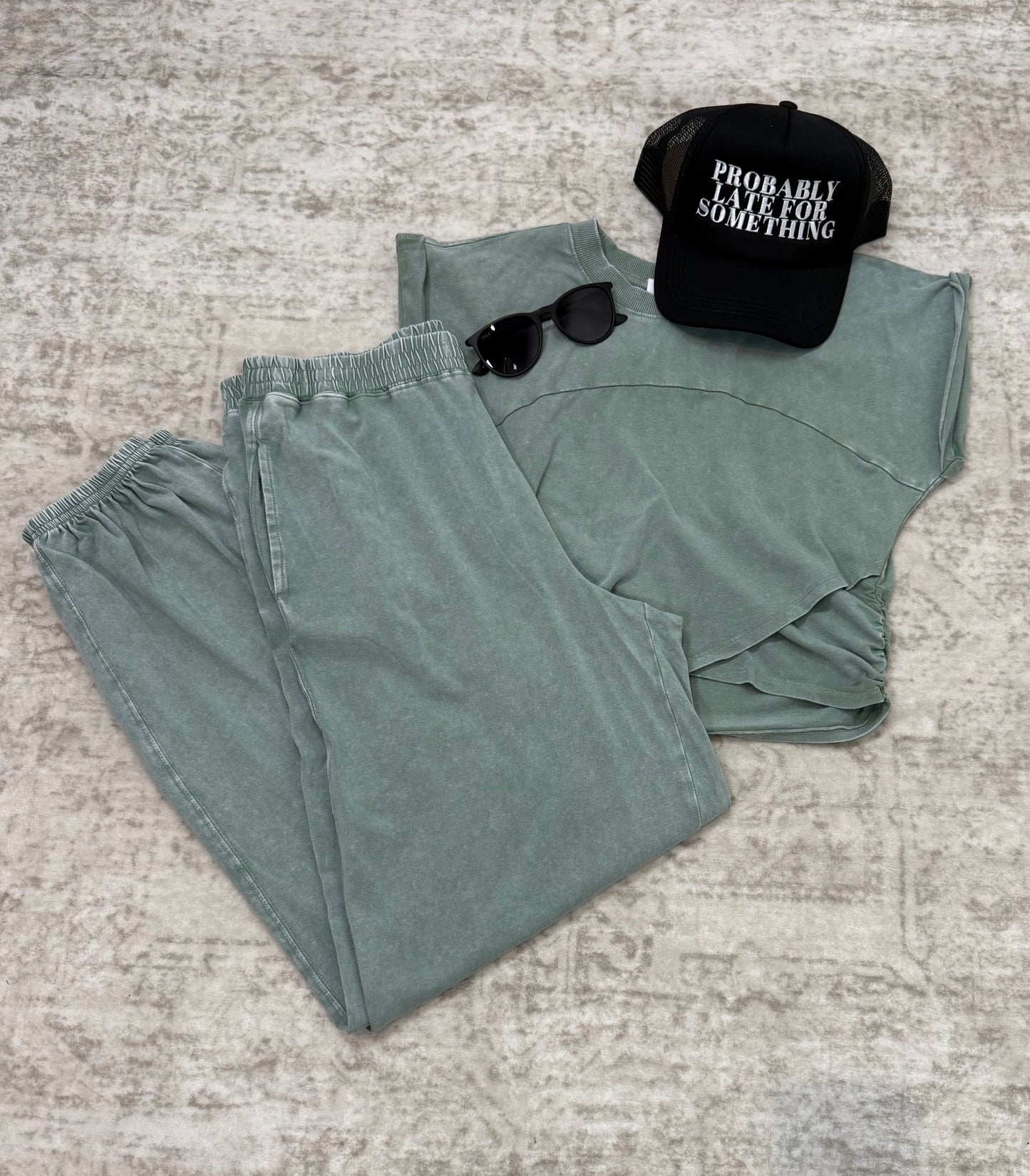 Mitzy Wrap Front Crop Top & Jogger Set