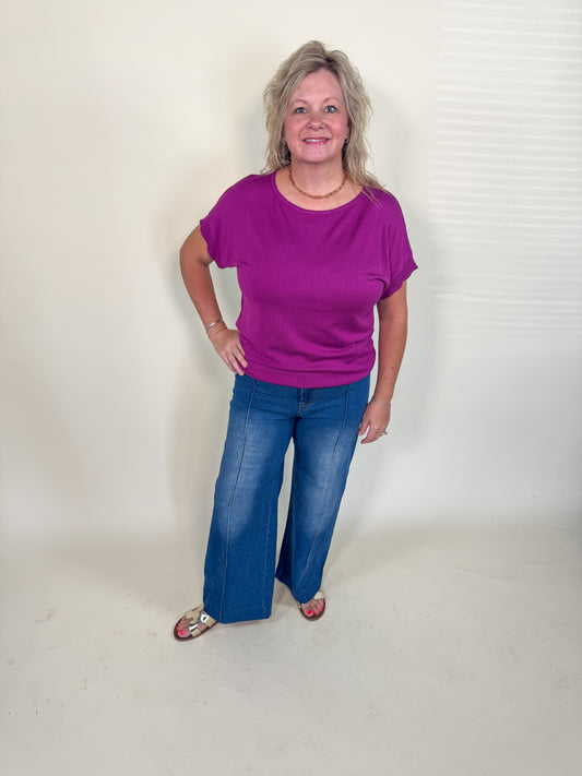 Joanna Deep Magenta Sweater Top