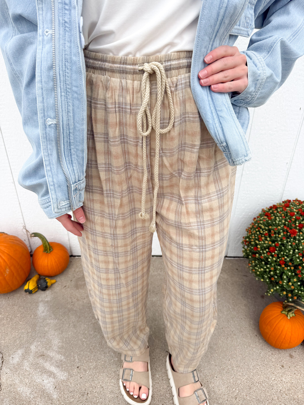 Jenna Soft Flannel Barrel Pant