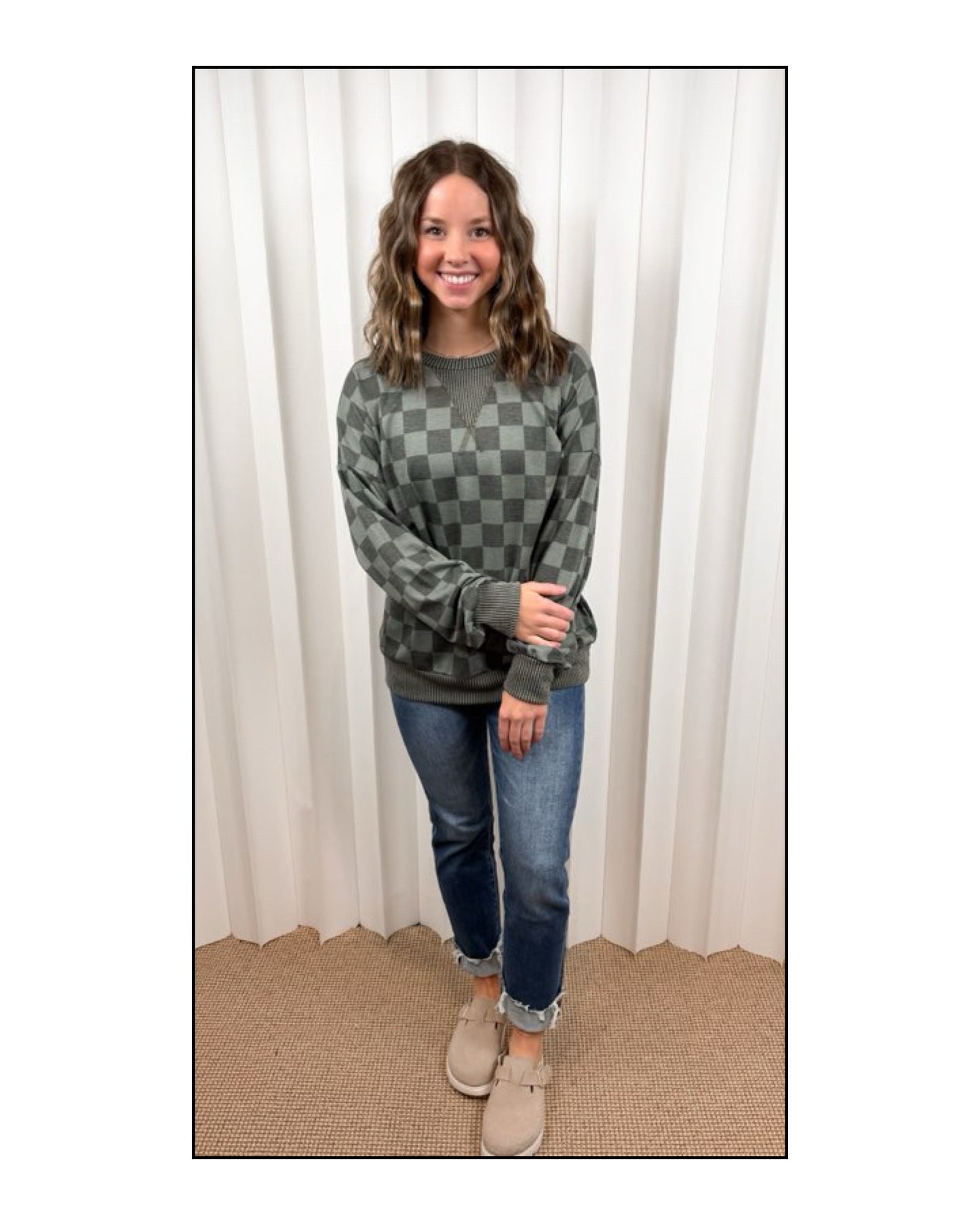 Mandi Checkered Long Sleeve