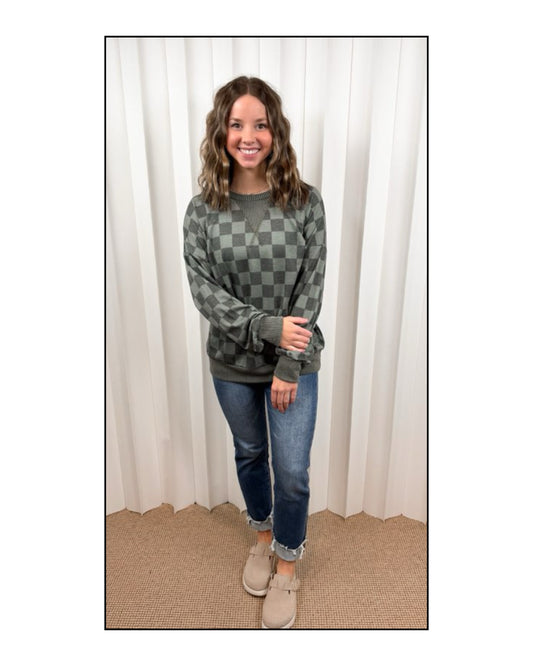 Mandi Checkered Long Sleeve