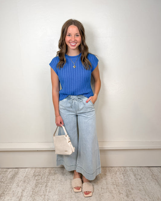 Reba Cobalt Sweater Top