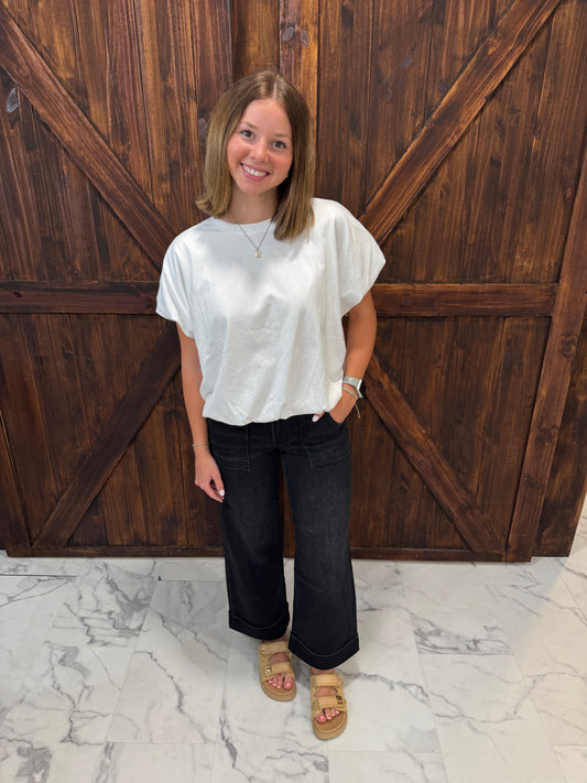 Olivia White Bubble Top