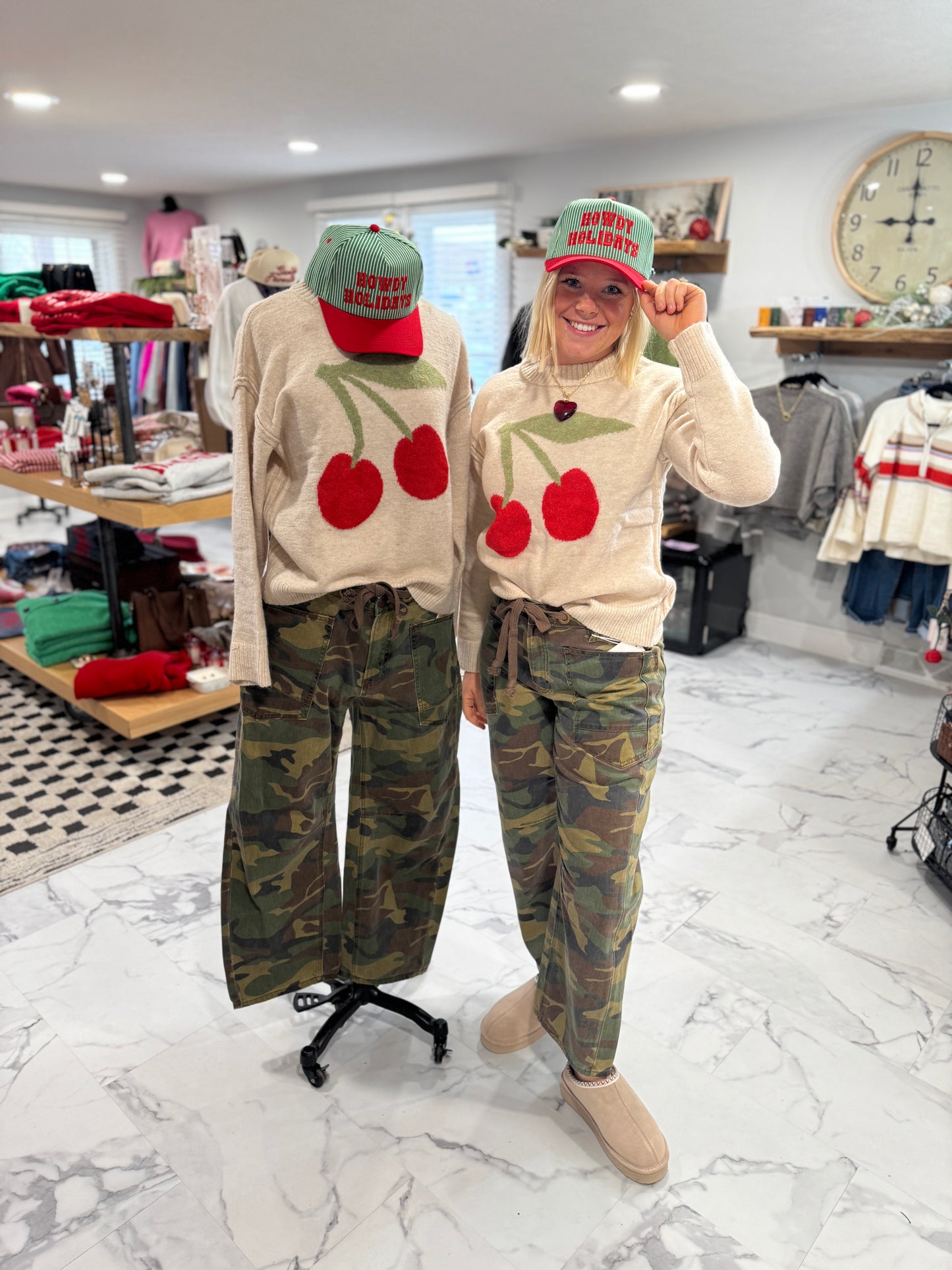 Becca Mid Rise Barrel Camo Jeans