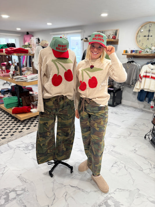 Becca Mid Rise Barrel Camo Jeans