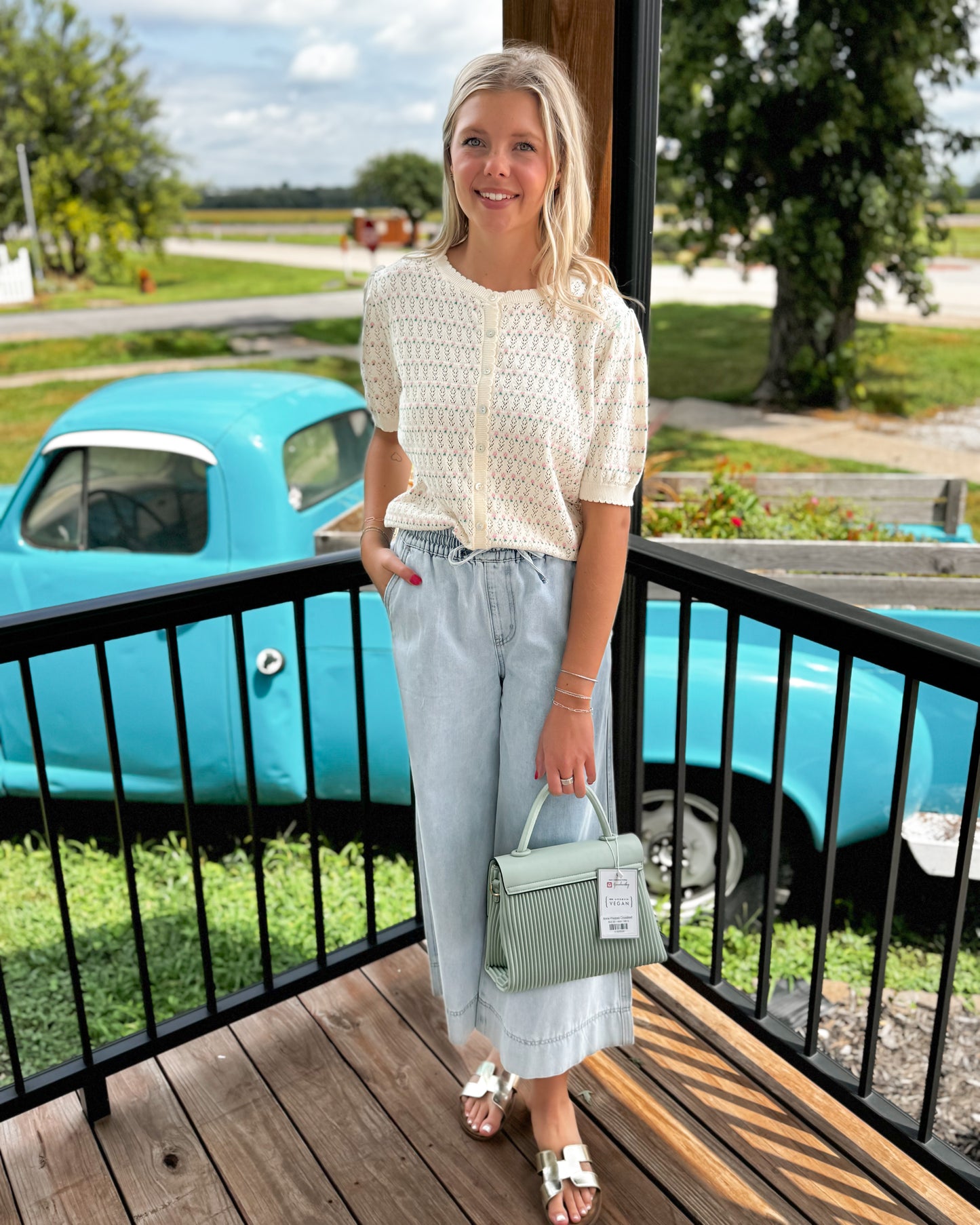 Slyvia Floral Cream Sweater Top