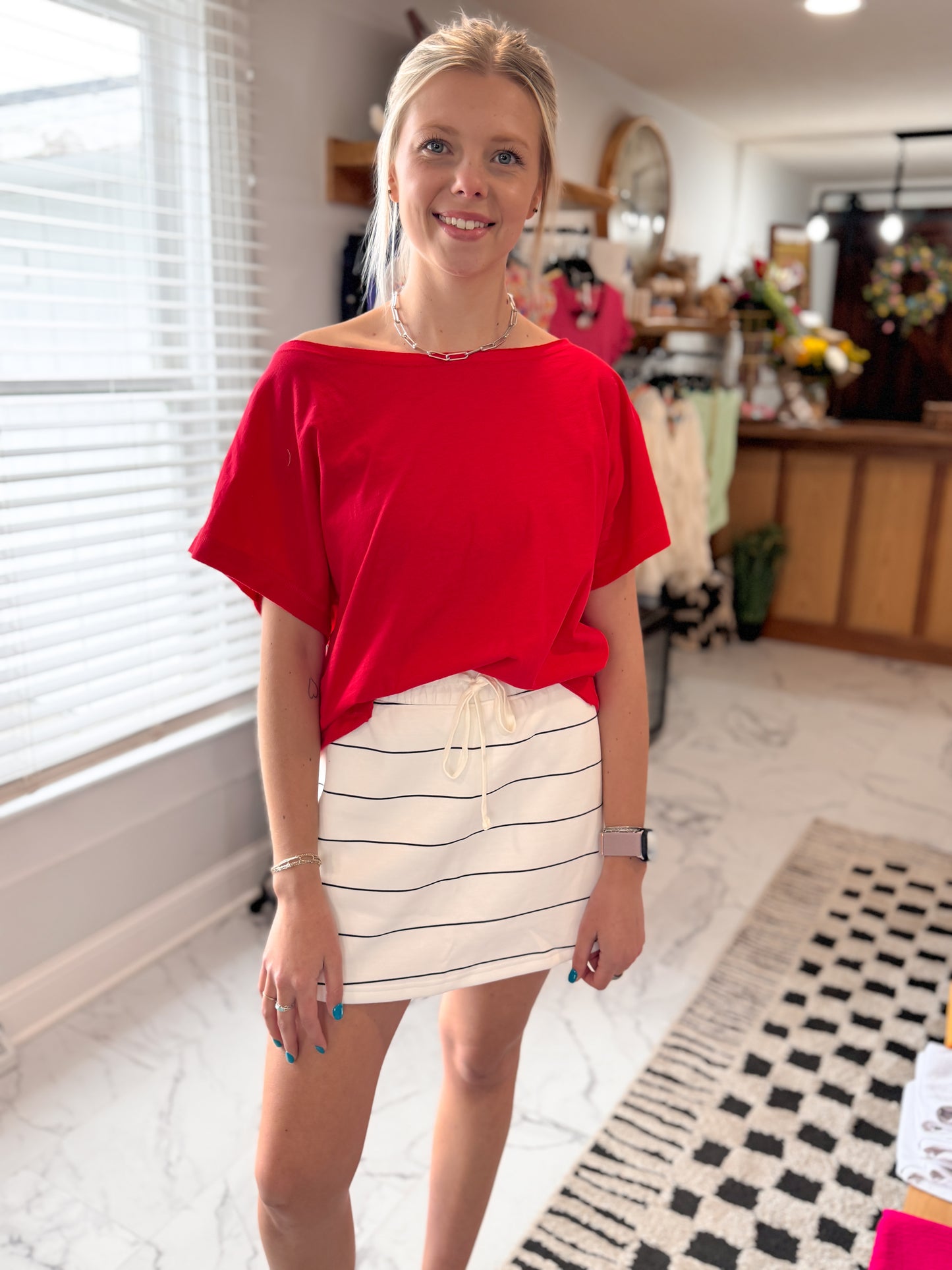 Ashlee Scuba Stripe Skort