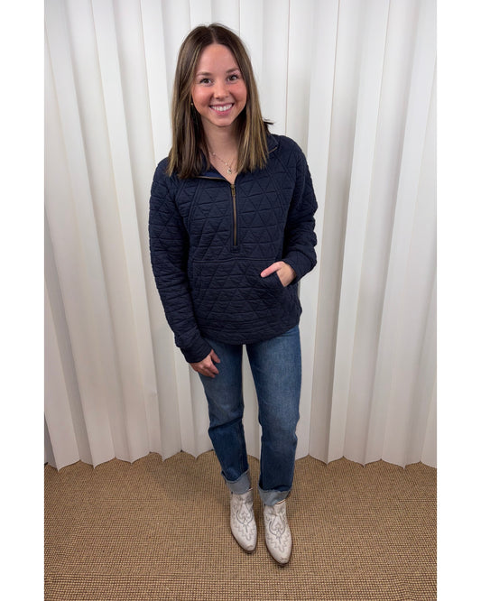 Cecillia Navy Quilted Quartzip
