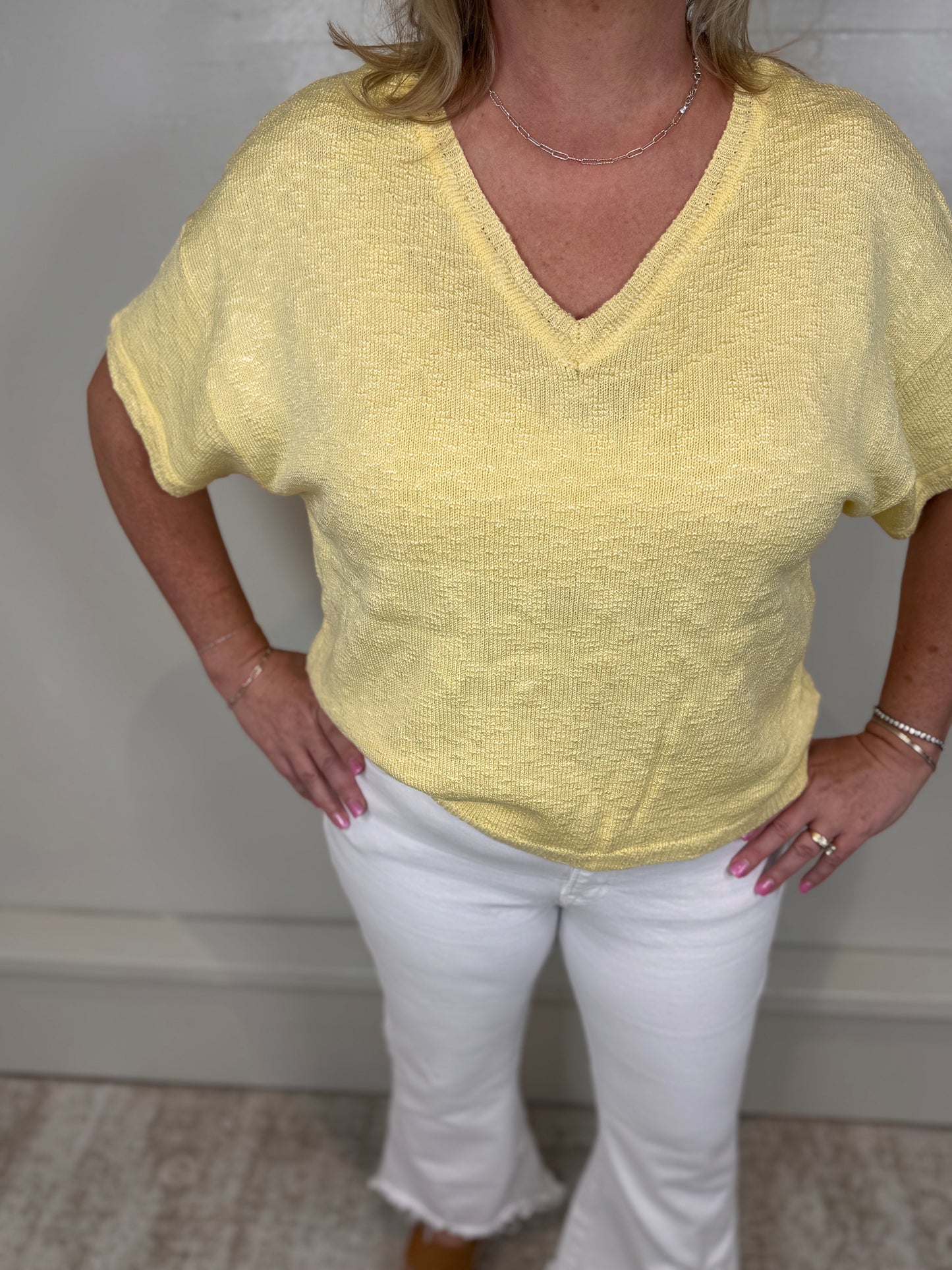 Brenda Lemon Sweater Top