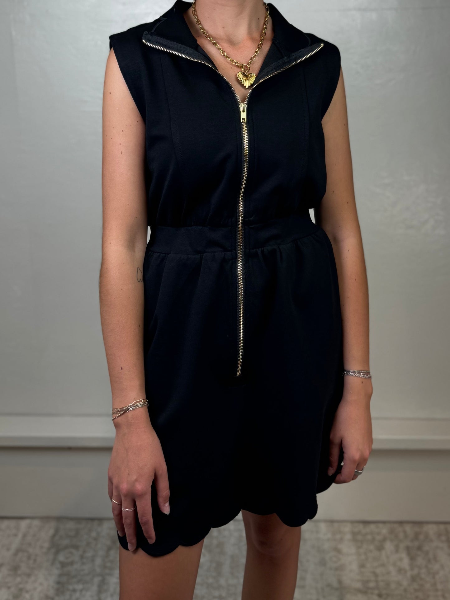 Sabrina Black Collared Dress