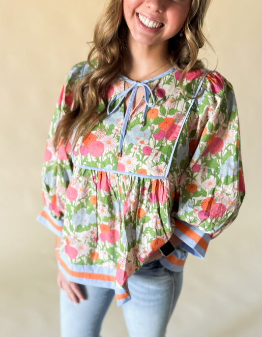 Mable Floral Marigold Top