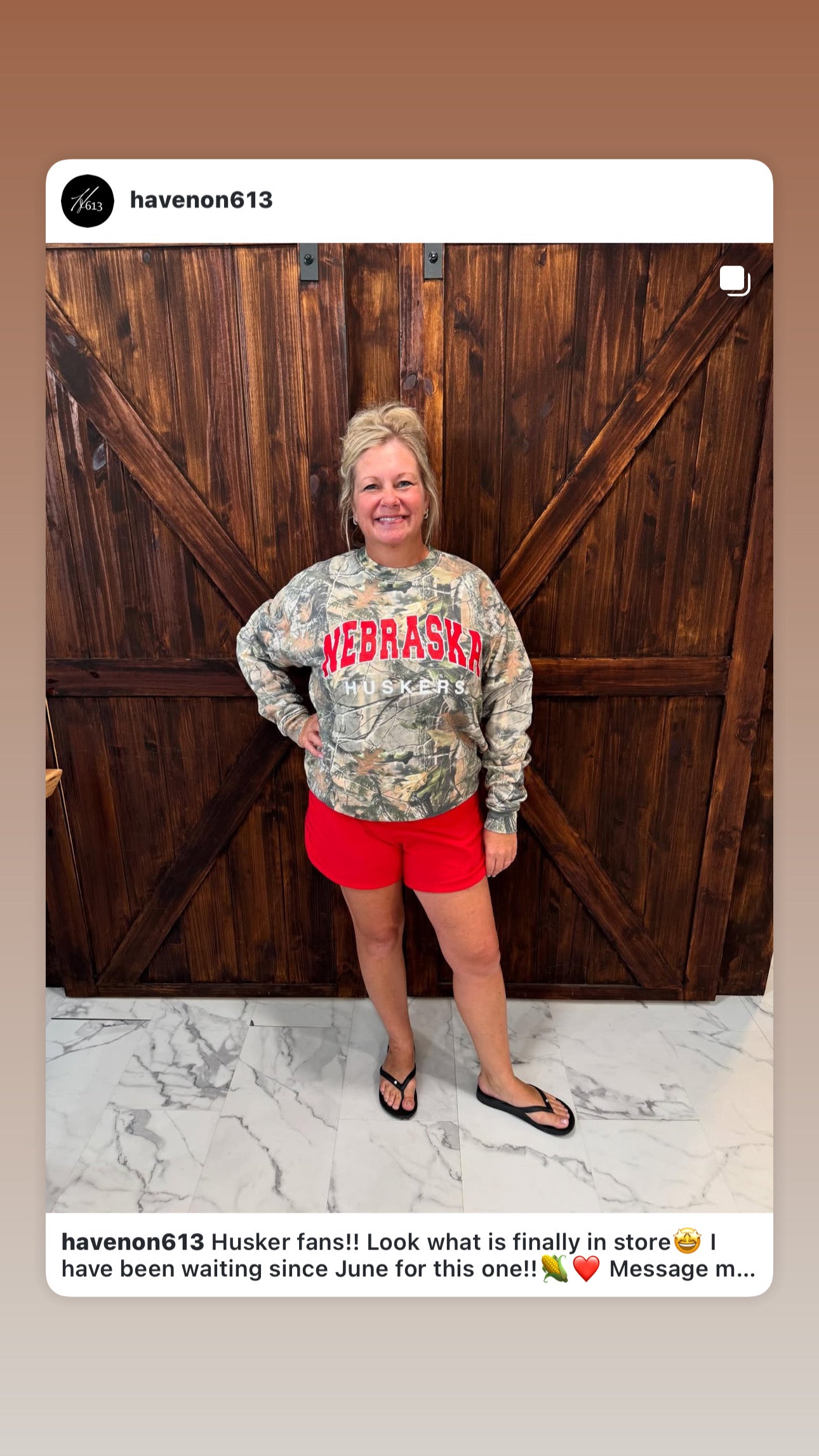 Camo Husker Crewneck