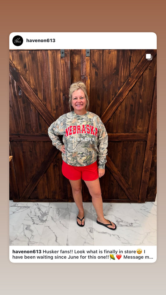 Camo Husker Crewneck